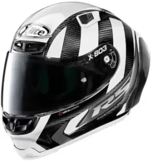 image of X-Lite X-803 RS Ultra Carbon Wheelie Helmet, black-white Size M black-white, Size M