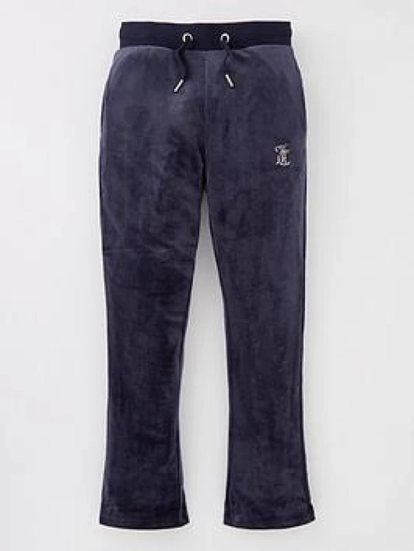 Image of JUICY COUTURE Stretch-Velour Jogging Bottoms - Blue Female 9 - 10 Years