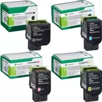 image of Lexmark C242X Black & Colour Extra High Capacity Return Program Toner Cartridge 4 Pack (Original)