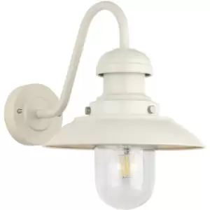 Image of Gloss Stone Outdoor Fisherman Wall Light & Clear Glass Shade Front Porch Light