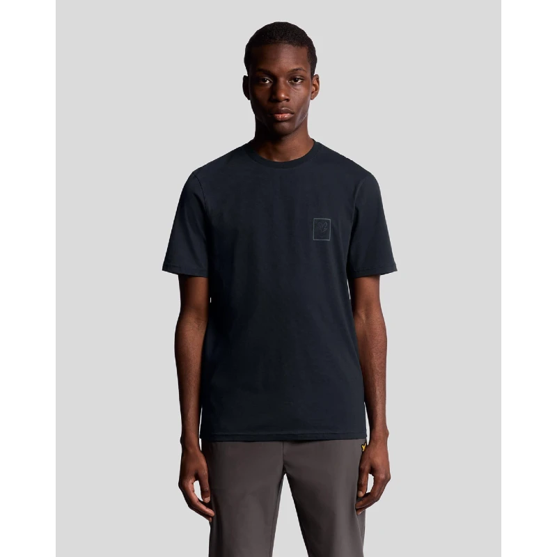 Image of Lyle and Scott Rubberised Logo Graphic T-Shirt Blue male XS