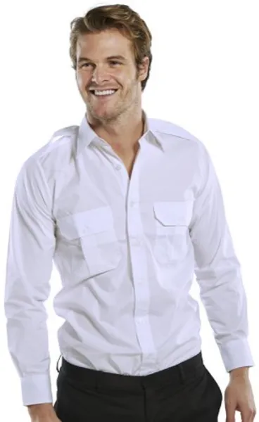Image of Beeswift Beeswift Pilot Long Sleeve Shirt White 16.5 PSLSW16.5