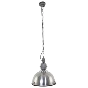 Image of Tough Guy Dome Pendant Ceiling Lights Steel Polished, Glass Matt, Metal