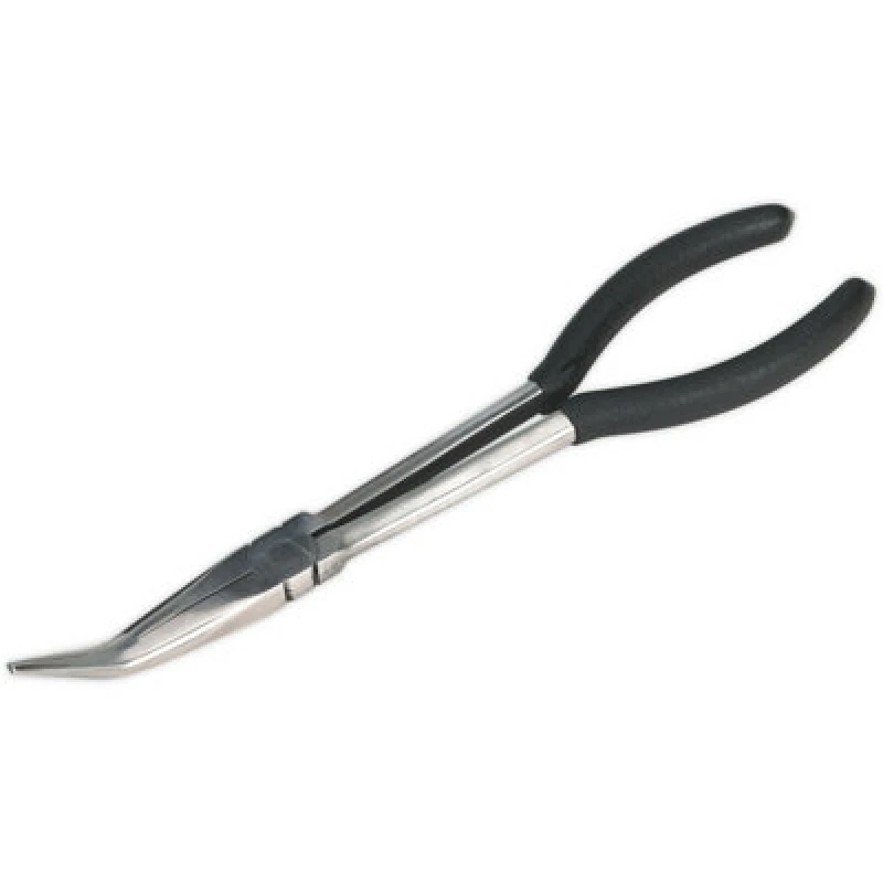 Image of Loops 275mm Angled Needle Nose Pliers - Drop Forged Steel - 45 Degree Angle Nose Metallics
