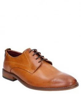 Image of Base London Base London Script Washed Leather Lace Up Shoe, Tan, Size 10, Men