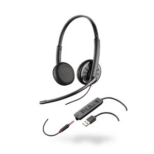 Image of Plantronics Black Wire C325 Binaural USB and 3.5mm 204446 01