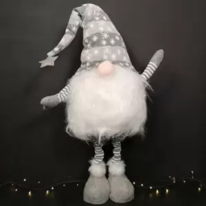 image of 1.2m Standing Haired Christmas Gonk with Extendable Legs in Grey