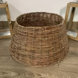 Image of Samuel Alexander 58cm x 26cm Medium Willow Christmas Tree Skirt - Natural Brown