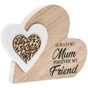 Image of Always My Mum Wooden Heart Plaque