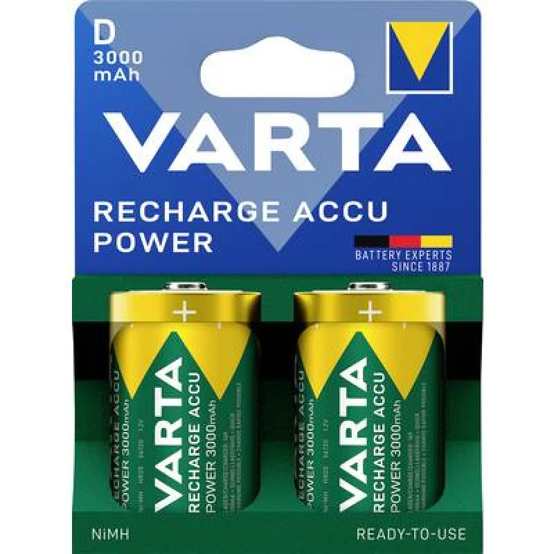 Image of Varta Varta VARTA Recharge Accu Power D 3000 mAh Blister 2 D battery (rechargeable) Alkali-manganese 1.5 V 2 pc(s) 56720101412