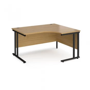 Image of Maestro 25 right hand ergonomic desk 1400mm wide Black cantilever leg