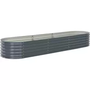 Image of Garden Raised Bed 320x80x44cm Galvanised Steel Grey Vidaxl Grey