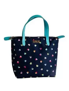 image of Beau & Elliot 'Mini Confetti' - Insulated Lunch Tote - Navy/Hearts (7 Litre)