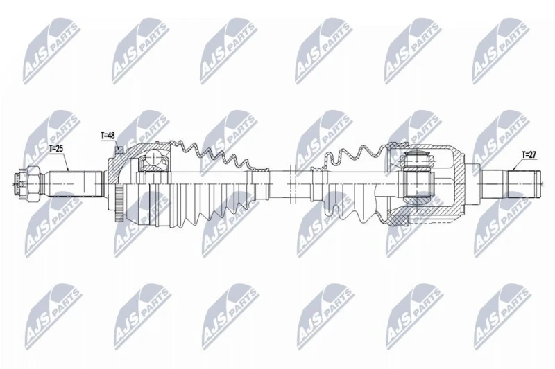 Image of NTY NPW-HY-633 Drive shaft Manual Transmission, Front Axle Left Drive Shaft (13)