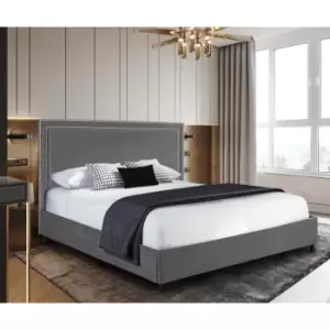 image of Sensio Bed Small Double Plush Velvet Grey