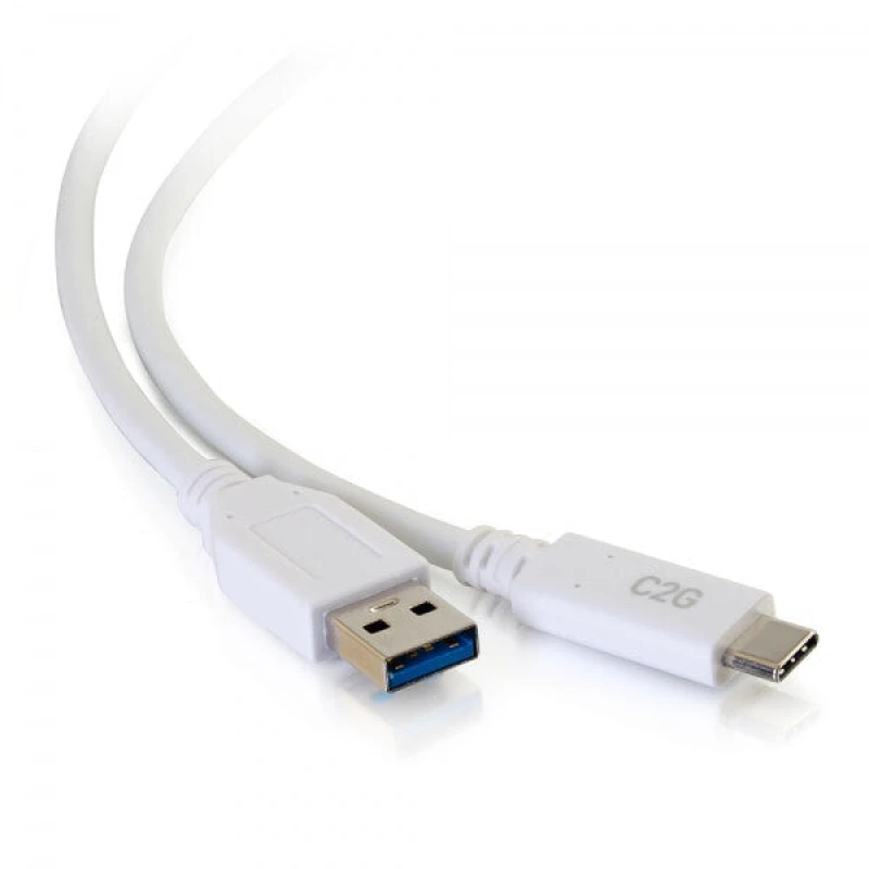 Image of C2g C2G 0.9m USB-C to USB-A SuperSpeed USB 5Gbps Cable M/M - White 28835
