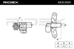 Image of RIDEX Impulse Sensor 833C0051 Camshaft Sensor,Crankshaft Sensor OPEL,RENAULT,NISSAN,ARENA Kasten (TB, TF),CLIO II (BB0/1/2_, CB0/1/2_)