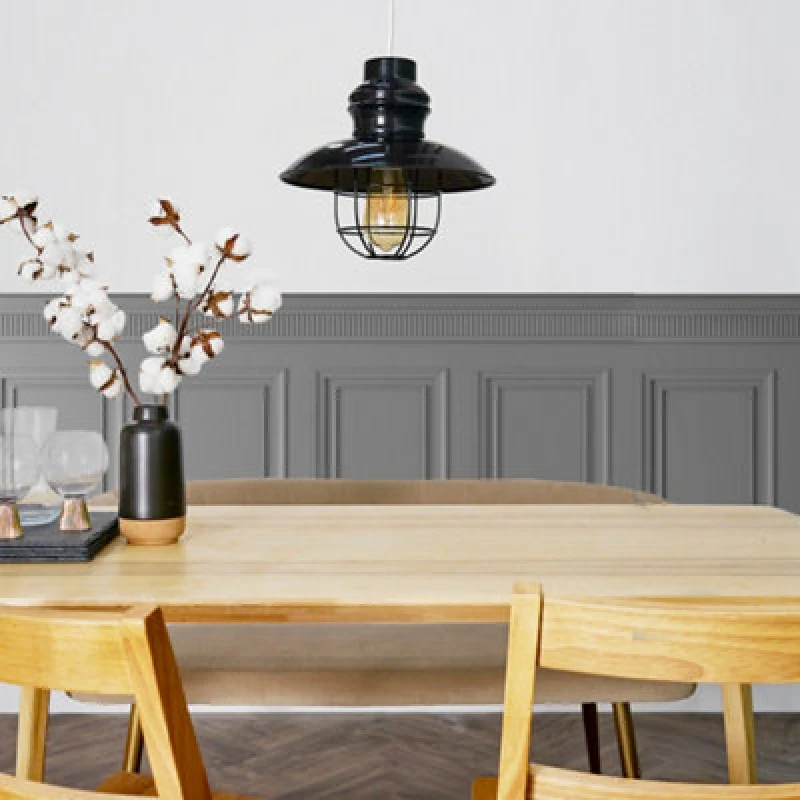 Image of ValueLights ValueLights Penglai Black Pendant Ceiling Shade With Filament Bulb Black One Size Unisex 5016529009764