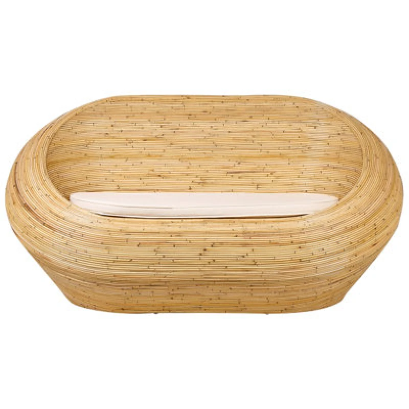 Image of Beliani Garden Sofa 2 Seater Maiori Rattan Natural