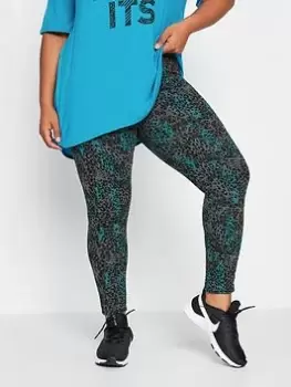 Image of Yours Leopard Print Active Legging, Grey, Size 18, Women
