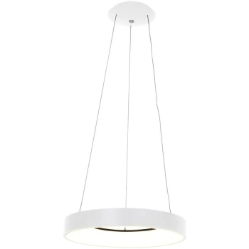Image of Sienna Lighting - Sienna Ring Sled Cylindrical Pendant Ceiling Light White Matt