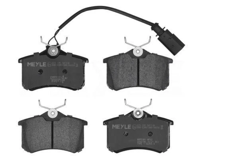 Image of MEYLE 025 235 5417/W Brake pad set Rear Axle, incl. wear warning contact, Original Quality, with anti-squeak plate Brake Pad Set,disc brake (402)