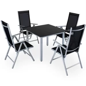 4 Seat Garden Dining Set Bern Silver Aluminium