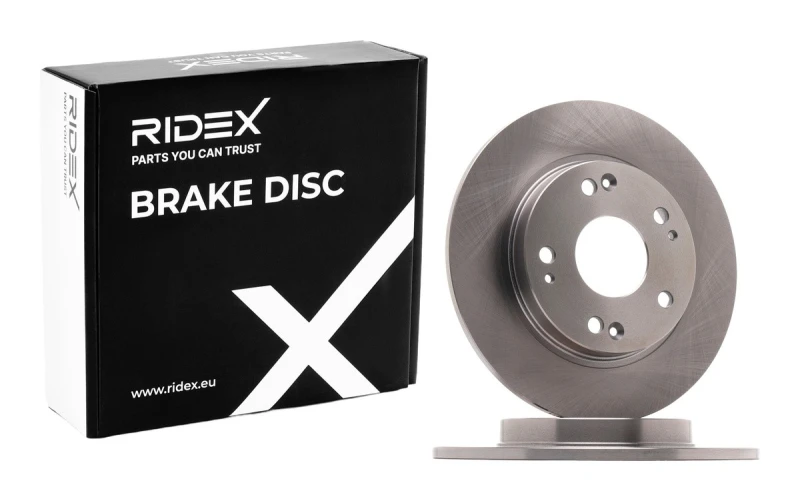 Image of RIDEX 82B1267 Brake disc Rear Axle, solid, Cast Iron, Uncoated, Untreated, without bolts/screws Cast Iron Brake Disc (82)