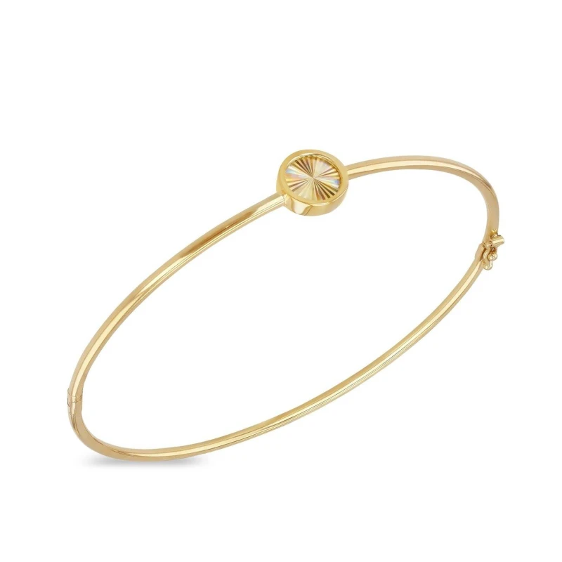 Image of Be You 9ct Gold Rainbow Circel Bangle Yellow Gold female One Size