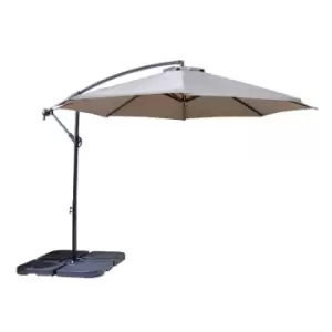 image of Neo 3M Grey Outdoor Waterproof Freestanding Parasol With Water Base