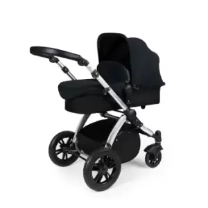 image of Ickle Bubba Stomp V3 2 In 1 Carrycot & Pushchair - Silver / Black / Black