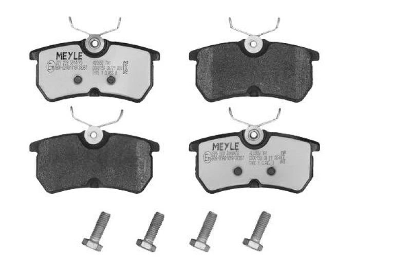 Image of MEYLE 025 233 5314/PD Brake pad set Rear Axle, excl. wear warning contact, MEYLE-PD Quality, with anti-squeak plate Brake Pad Set,disc brake (402)