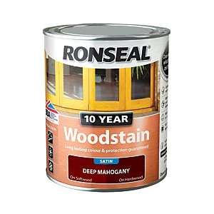 Image of Ronseal 10 Year Woodstain - Deep Mahogany 750ml