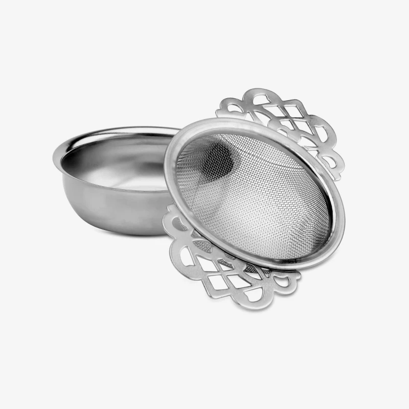 Image of Kilo Tea Strainer Fancy Handles Stainless Steel Metallic Silver