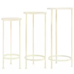Image of VidaXL Plant Stand Set 3 Pieces Vintage Style Metal Antique White