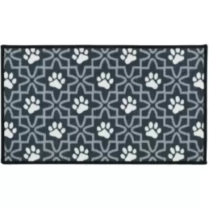 image of Machine Washable Pet Mat 40 x 70 cm, Lattice Paws - JVL