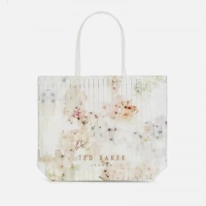 Image of Ted Baker Womens Sazacon Floral Tote Bag - Ivory