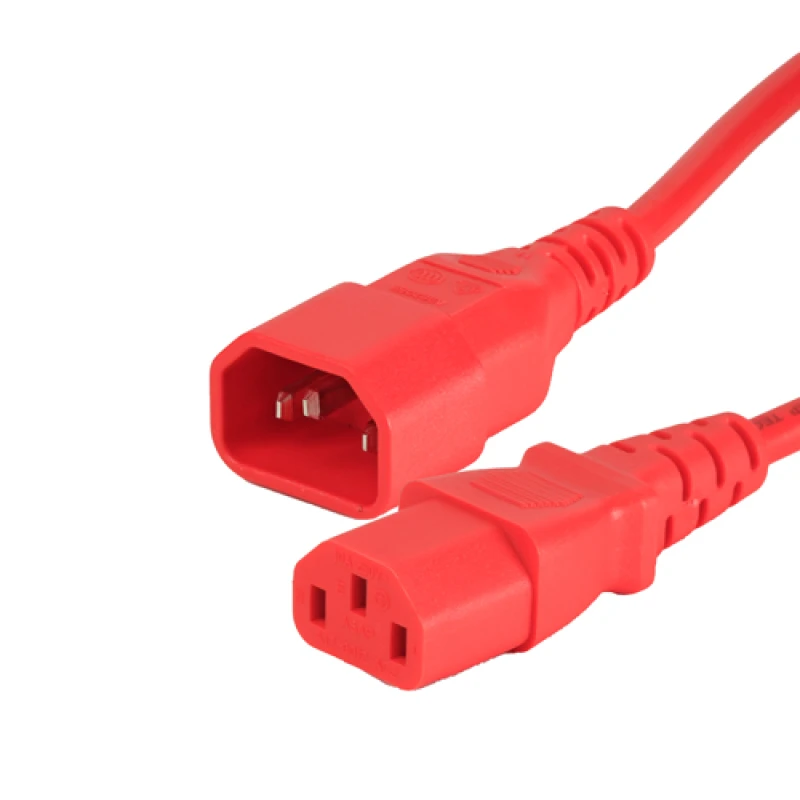 Image of Cablenet 0.5m IEC C14 - IEC C13 Red PVC 0.75mm Power Leads