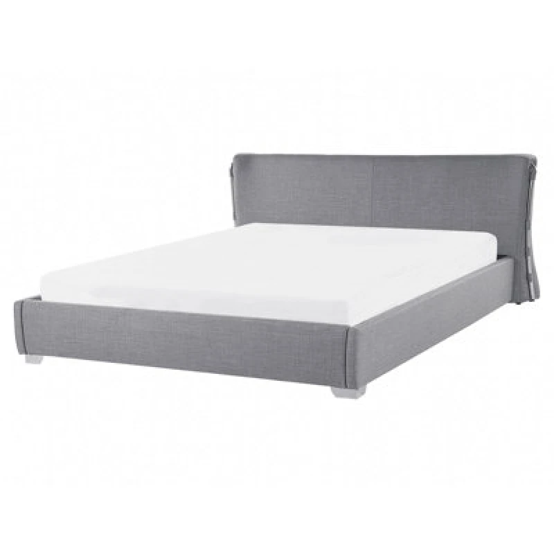 Image of Beliani Bed Fabric Paris 160 X 200 Cm (Eu King Size) Grey