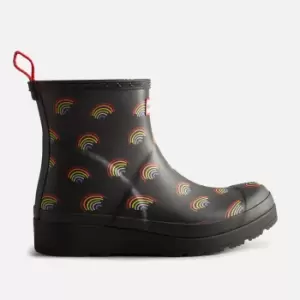 Image of Hunter Womens Play Short Wellies - Mini Rainbow Print - UK 3