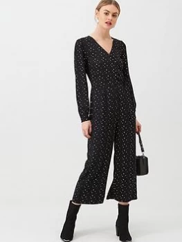 Image of Oasis Star Print Jumpsuit, Black, Size 10, Women