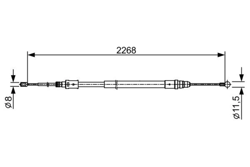 Image of Bosch 1 987 482 409 Brake Cable 2268mm Cable,parking brake (124)