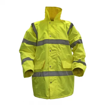 image of Hi-vis Yellow Motorway Jacket with Quilted Lining - X-Large