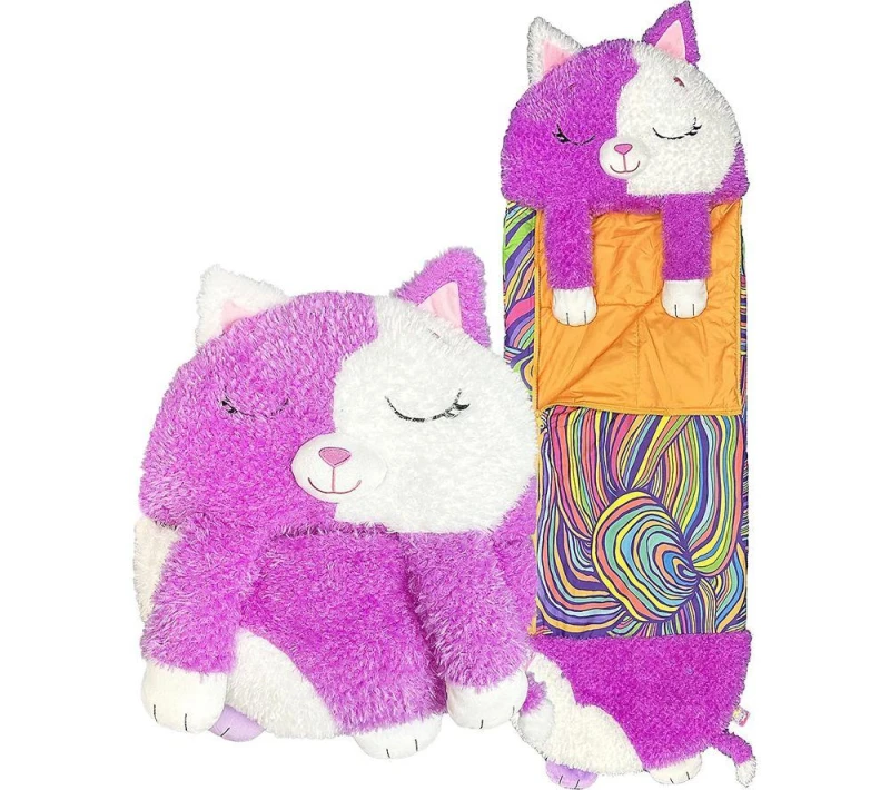 Image of HAPPY NAPPERS Cat 2-in-1 Plush Toy & Sleeping Bag Medium 5061059292186