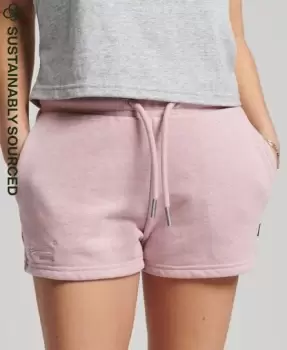 Image of Superdry Womens Organic Cotton Vintage Logo Jersey Shorts Pink / LA Soft Pink Marl - Size: 12
