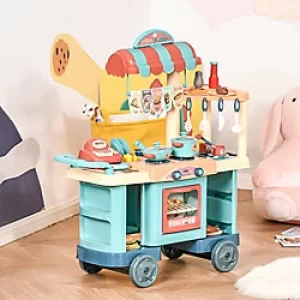 image of HOMCOM Kid Fast Food Shop Playset 350-090 905mm 330 mm 795mm Multicolour