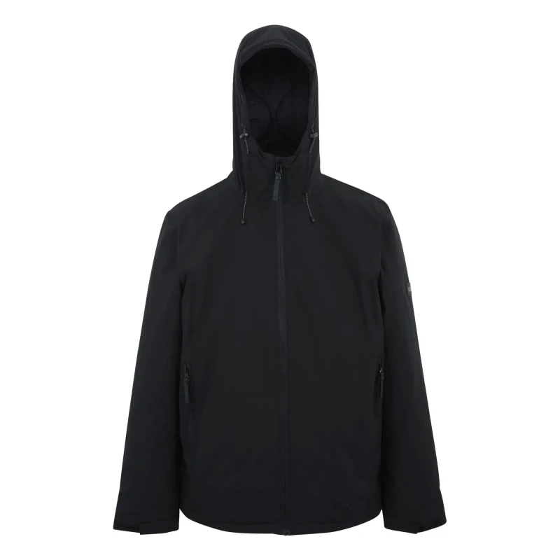 Image of Regatta Regatta Men Winsar Hooded Waterproof Breathable Insulated Jacket in Jet Black Size: 3X-Large Jet Black XXXL Male 5063516101659