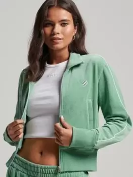 Image of Superdry Vintage Tricot Track Top - Blue Size 12, Women