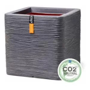 Image of Planter square Rib NL 30x30x30 dark grey