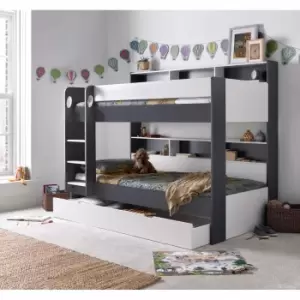 Image of Bedmaster Oliver Grey And White Storage Bunk Bed Without Drawer